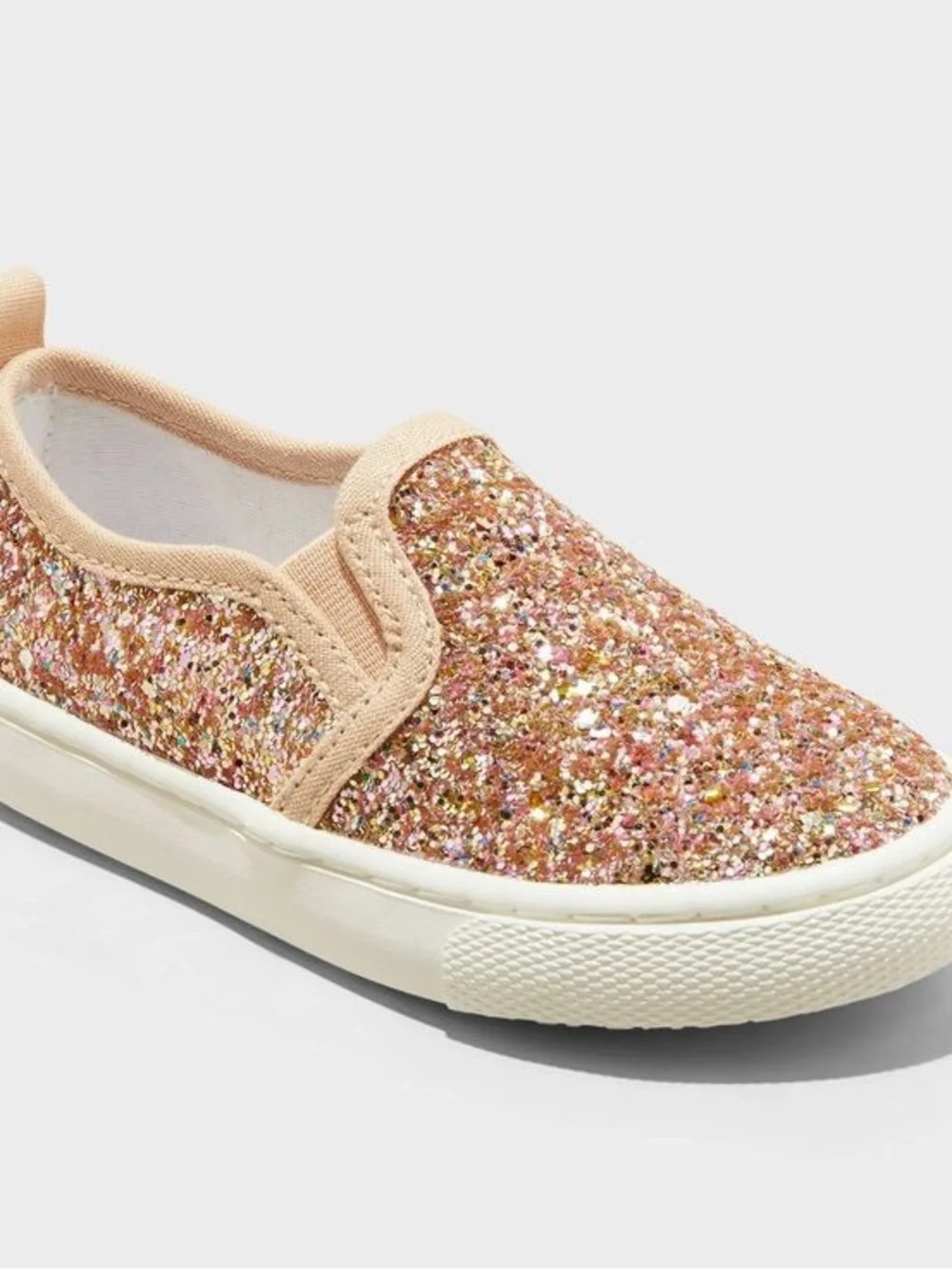 Cat & Jack Madigan Glitter Slip-On Sneakers - sz 6